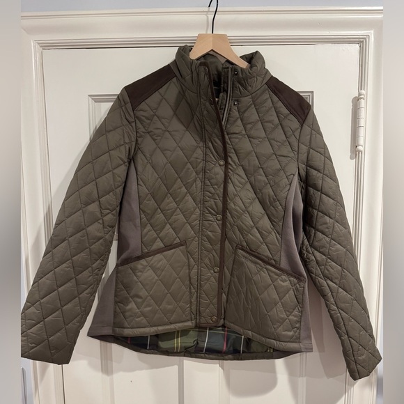 Barbour Jackets & Blazers - Barbour Quilted Utility Jacket - Olive and Brown
